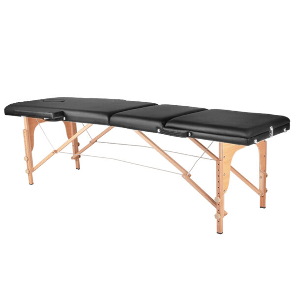 3-delige zwarte massagetafel houten comfort 1