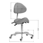 Cosmetische tabouret met rugleuning kruk 1004 GIOVANNI GRIJS 9
