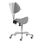 Cosmetische tabouret met rugleuning kruk 1004 GIOVANNI GRIJS 10