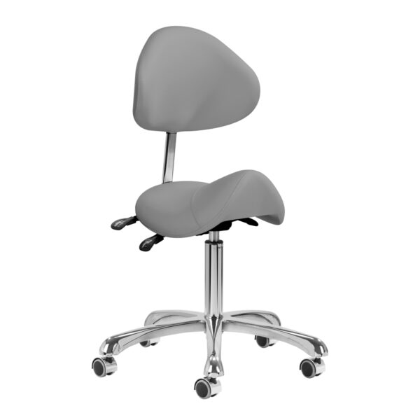 Cosmetische tabouret met rugleuning kruk 1004 GIOVANNI GRIJS 1