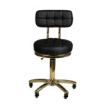 Tabouret de beauté avec dossier, tabouret en or AM-961 noir 2