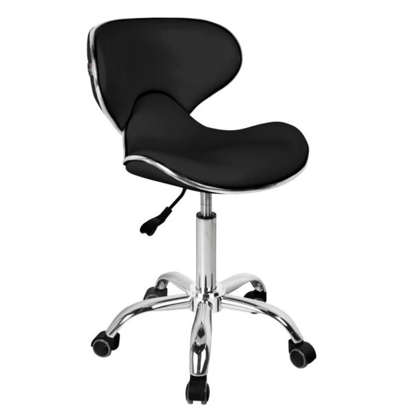 Gabbiano cosmetische tabouret kruk met rugleuning q-4599 zwart 1