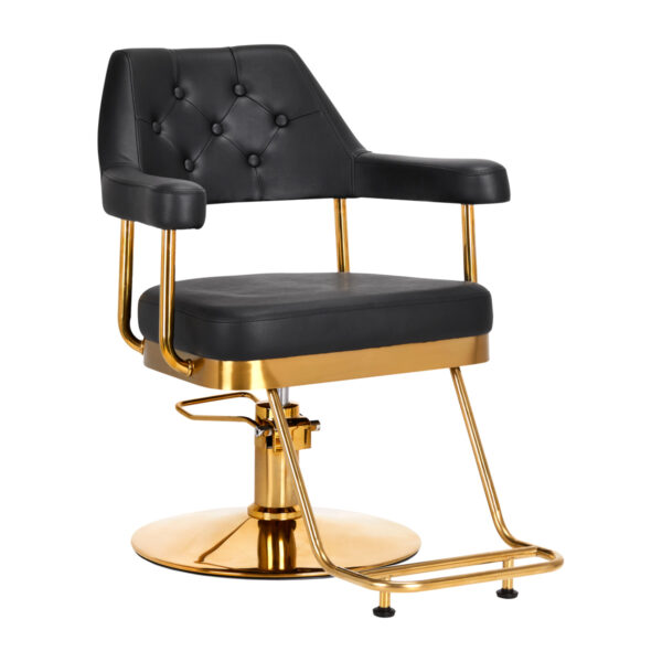 Fauteuil de barbier Gabbiano Granda or noir 1
