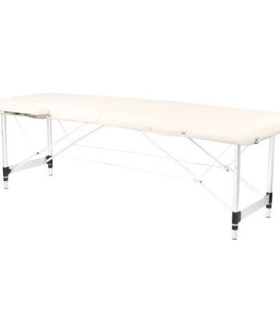Inklapbare massagetafel aluminium comfort 2-delige behandeltafel crème 1