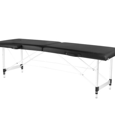 Inklapbare massagetafel aluminium comfort 2 zwarte segmenten 1