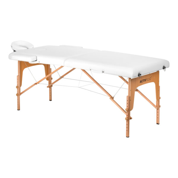 Inklapbare massagetafel hout ACTIV FIZJO LUX 2-DELIG 190X70 WIT 1
