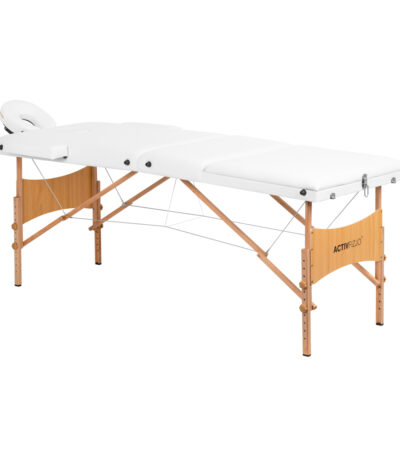 Inklapbare massagetafel hout ACTIVFIZJO LUX 3 SECTIES 190X70 WIT 1