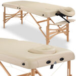 Inklapbare massagetafel Panda 70 Comfort Gezichtsgat Vinyl Flex K033 Beige 1