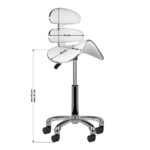 Roll speed am-880 Cosmetische tabouret met rugleuning kruk wit 6