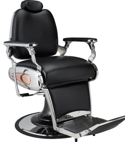 AYALA TIGER fauteuil de barbier et fauteuil de barbier noir base chromée avec housses noir 1