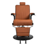 Fauteuil de coiffeur Gabbiano Levi avec cadre noir, brun, sans coutures au dos, 2