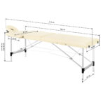 Balance Aluminium Table de Massage Pliante avec 2 Segments Crème 17