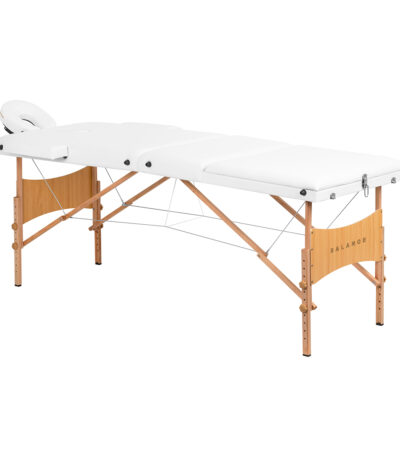 Balance Houten Inklapbare Massagetafel Met 3 Segmenten 190X70 Cm Wit 1