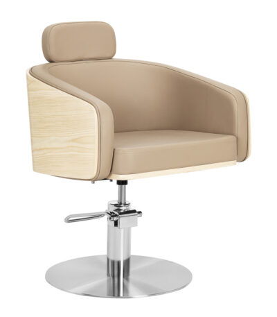 Gabbiano Wratislavia Fauteuil de barbier beige avec base chromée 1