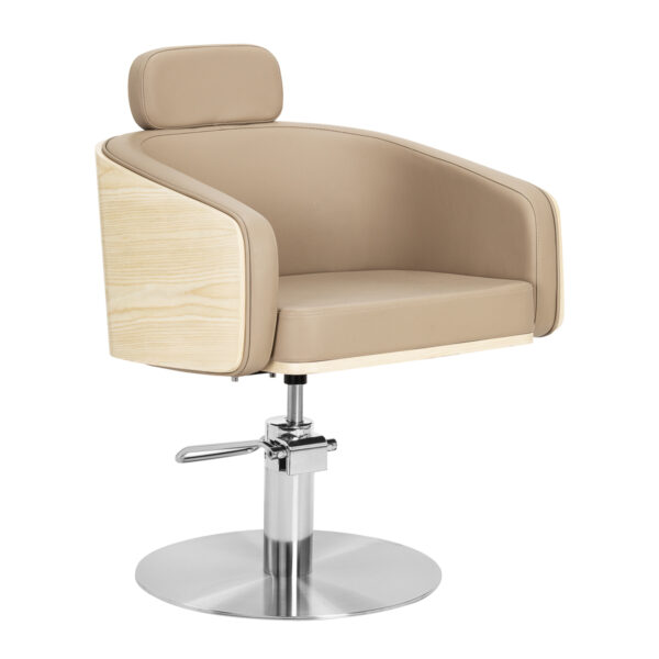Gabbiano Wratislavia Fauteuil de barbier beige avec base chromée 1