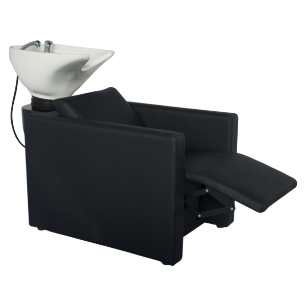 Peek Power Plus wasunit zwart wasbak wit elektrische voetsteun Mudi