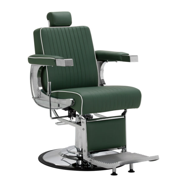 Gabbiano Visionerio barberstoel met groen chromen frame 1
