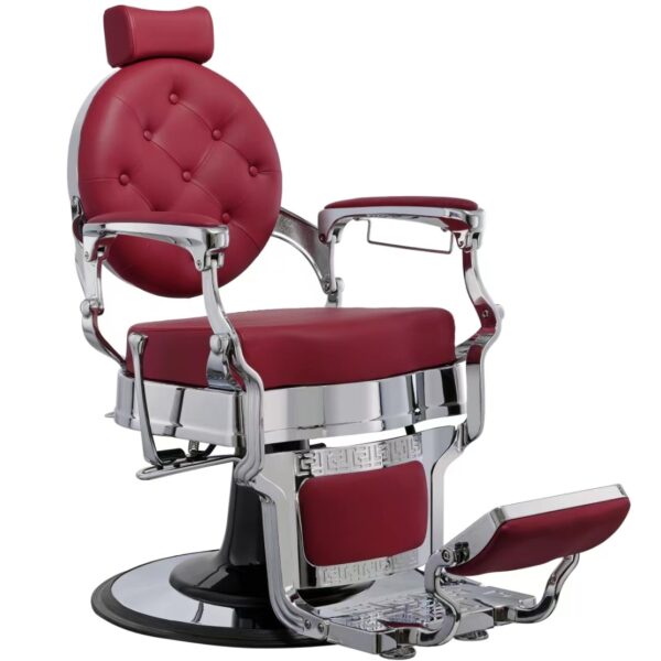 Mudi Friseurstuhl Buzz Silber Bordeaux