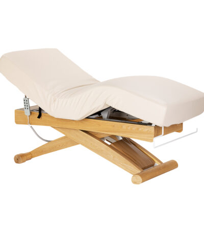 Elektrische SPA-ligstoel Sillon Siesta crèmekleurig met lichtbruine basis 1