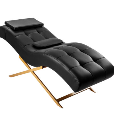 Sillon Alba zwarte wimper behandelstoel met gouden voet 1
