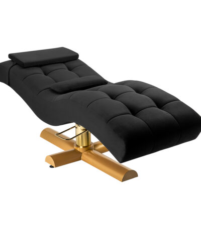 Sillon Corona wimper behandelstoel zwart met gouden voetstuk 1