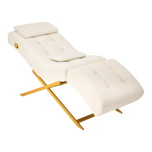 Witte Sillon Umbra wimper behandelstoel met gouden voet 1