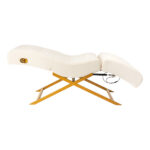 Witte Sillon Umbra wimper behandelstoel met gouden voet 3