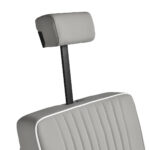 Gabbiano Levi barberstoel met zwart frame en grijze stiksels aan de achterkant. 12