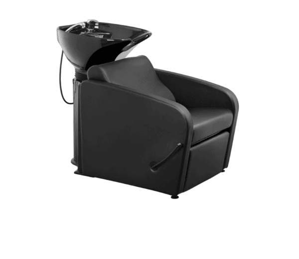 Lavabo noir Mullet Plus, lavabo noir, repose-pieds manuel Mudi