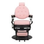 Friseurstuhl Gabbiano President rosa mit schwarzem Fuss 2