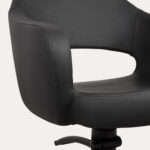 Chaise de coiffeur Lira noir pied rond noir 5