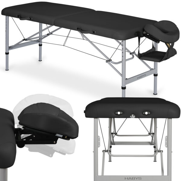 Habys Aero Alu 60 massagetafel - Vinyl Flex K015 Zwart 1