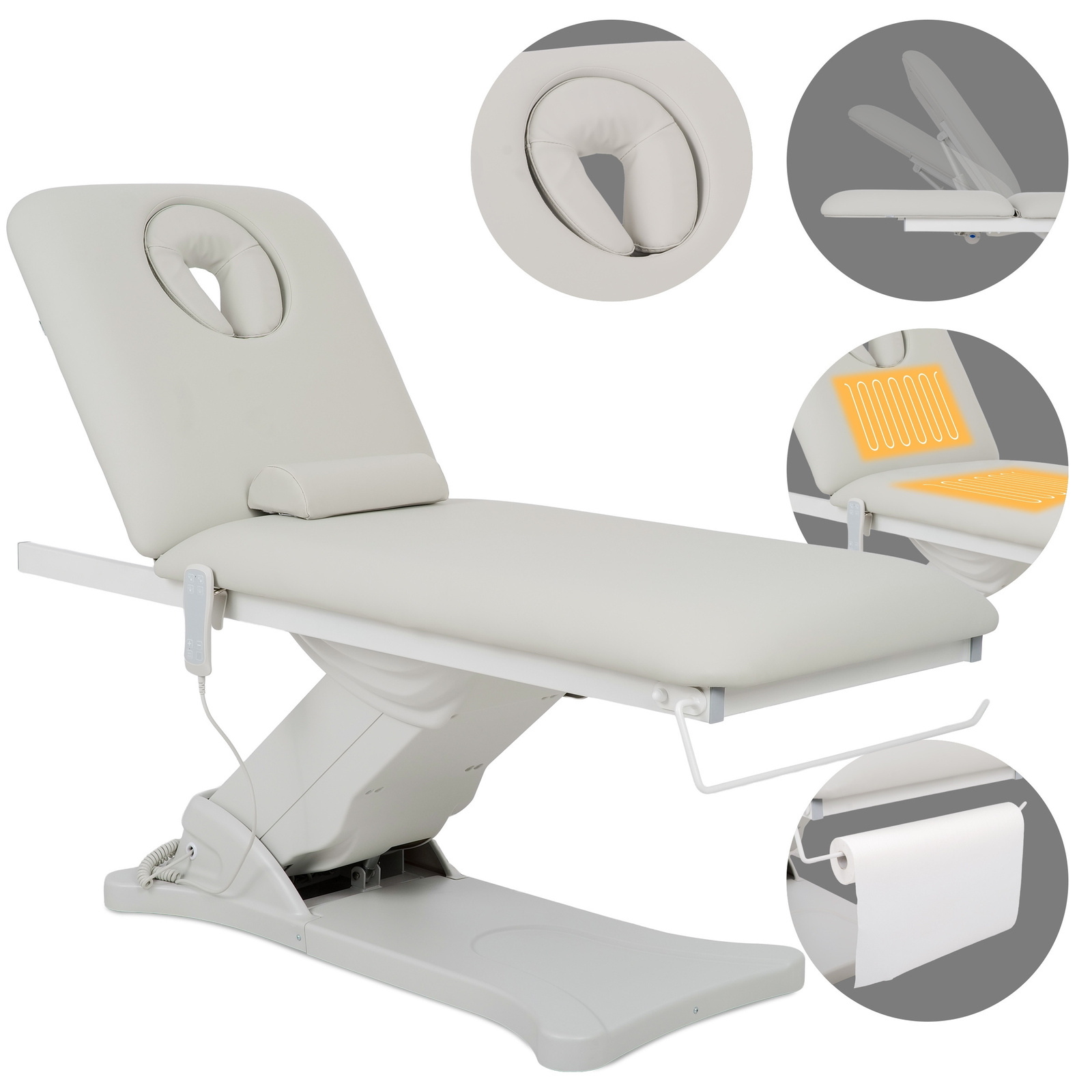Habys Camilla ERGO 2 elektrische verwarmde beautybank Satin Comfort k729 grijs 1 Habys Camilla ERGO 2 elektrische verwarmde beautybank Satin Comfort k729 grijs 1
