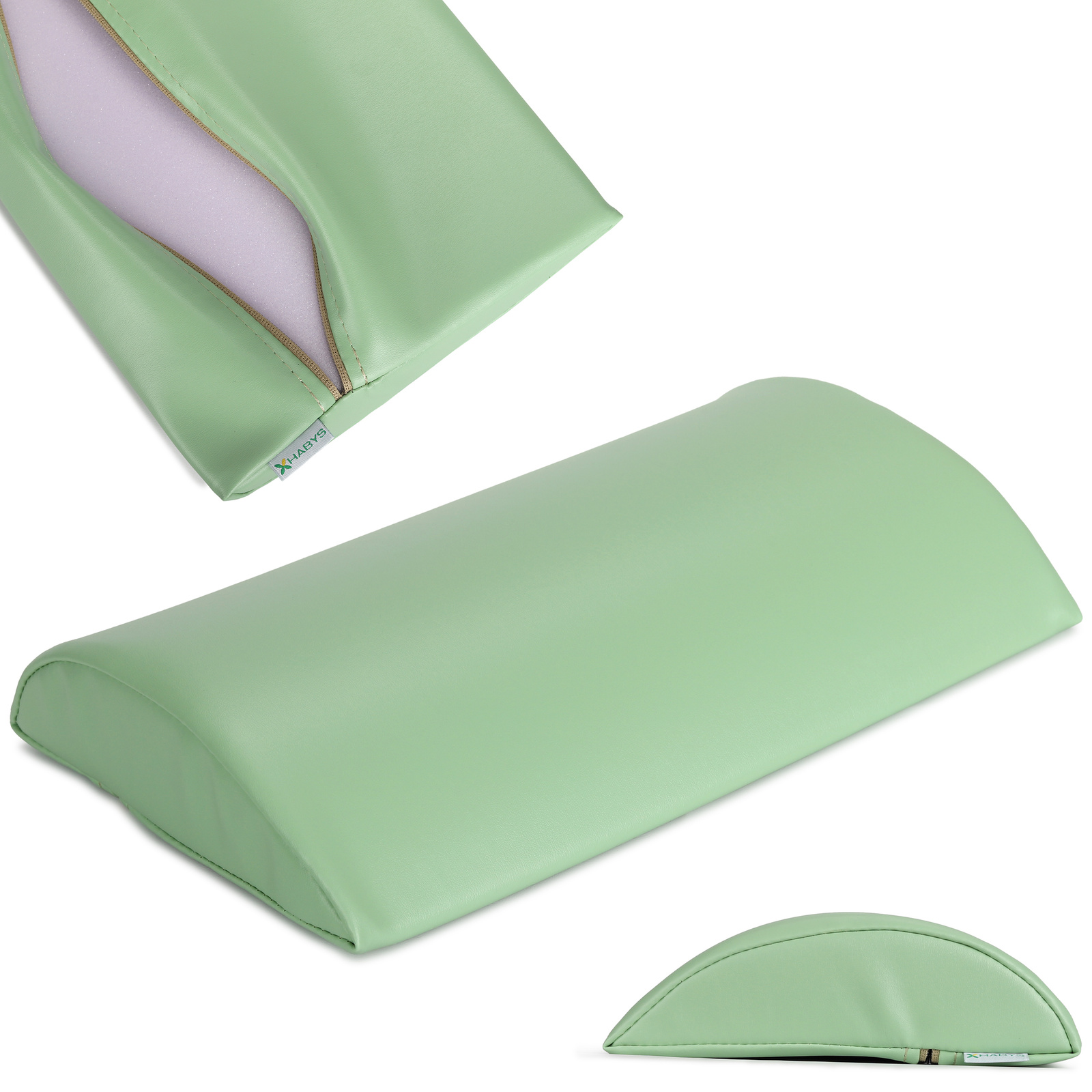 Habys halbrunde Lendensitzrolle 40x25x7 hart K022 Grün 1 Habys halbrunde Lendensitzrolle 40x25x7 hart K022 Grün 1