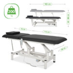 Habys Optima elektrische behandeltafel met handbediening – Satin Comfort zwart 8