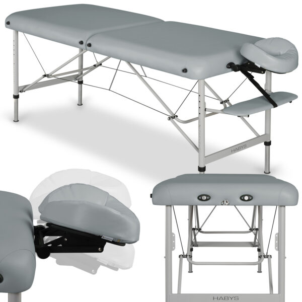 Habys Panda Alu 70 table de massage - Vinyle Flex K029 Gris 1