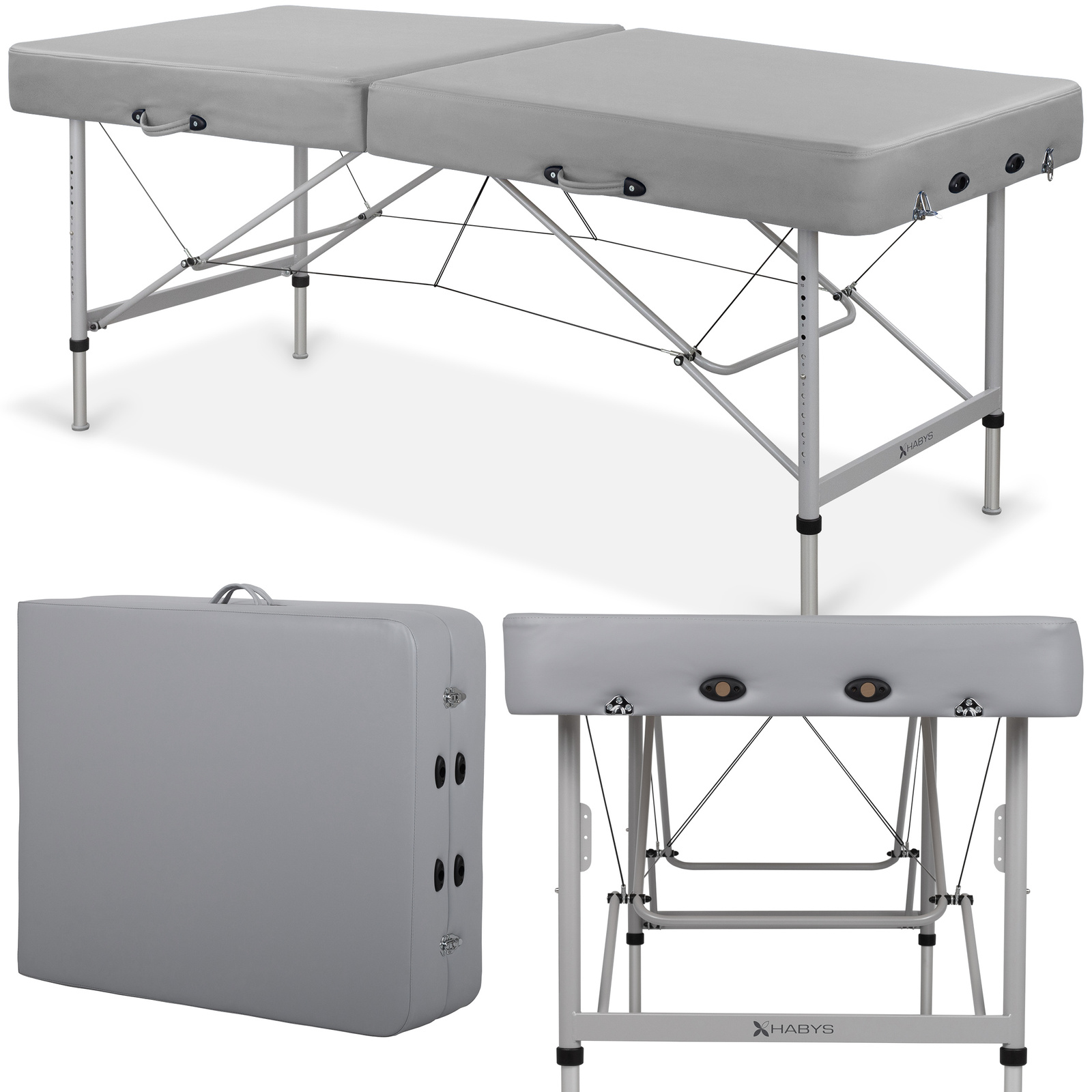 Habys Panda Cranio Sacral massagetafel aluminium 80 cm Vinyl Flex K029 Grijs 1 Habys Panda Cranio Sacral massagetafel aluminium 80 cm Vinyl Flex K029 Grijs 1