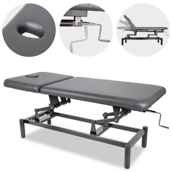 Habys VIGO 2 vaste massagetafel met verstelbare rugleuning - Donkergrijs 1