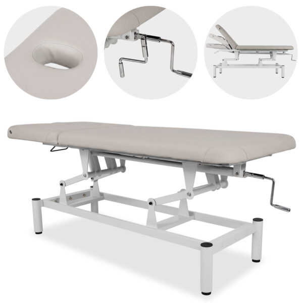 Habys VIGO 2 vaste massagetafel met verstelbare rugleuning - Lichtgrijs 1