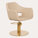 MUDI kappersstoel gouden onderstel beige WHIM RG