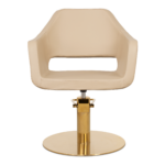 MUDI kappersstoel gouden onderstel beige WHIM RG