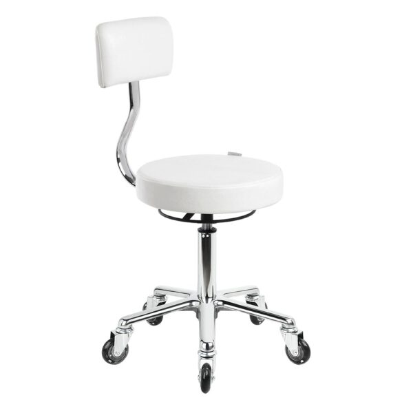 Comfortel kapperskruk met rugleuning wit