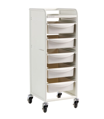 Comfortel kapperstrolley 5 lades wit Workshop Deluxe