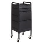 Comfortel kapperstrolley met uitschuiflade zwart Studio 3