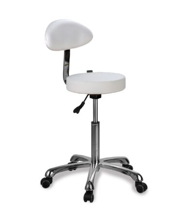 DD Wellness kruk met rugleuning wit OPAL BACK