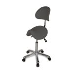 DD Wellness zadelkruk met rugleuning wit ZEO BACK